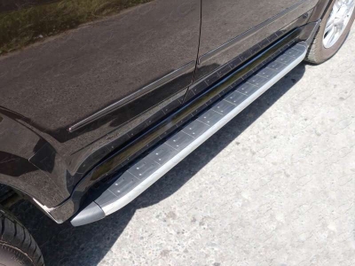 Пороги алюминиевые ТСС с накладкой для Great Wall Hover H5 2011-2015